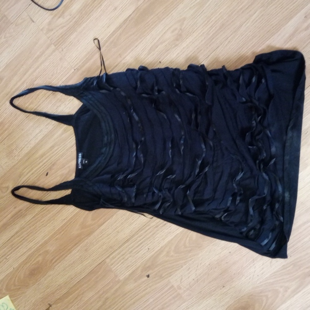 GUC Express frilly black tank top black size medium
